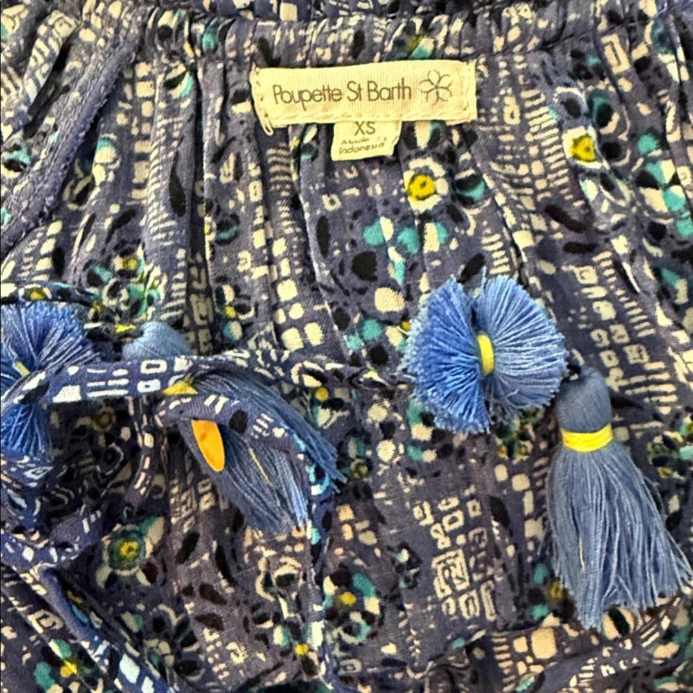 Poupette St. Barth Nava Mini Dress Blue Amarlis NWOT - Picture 11 of 11